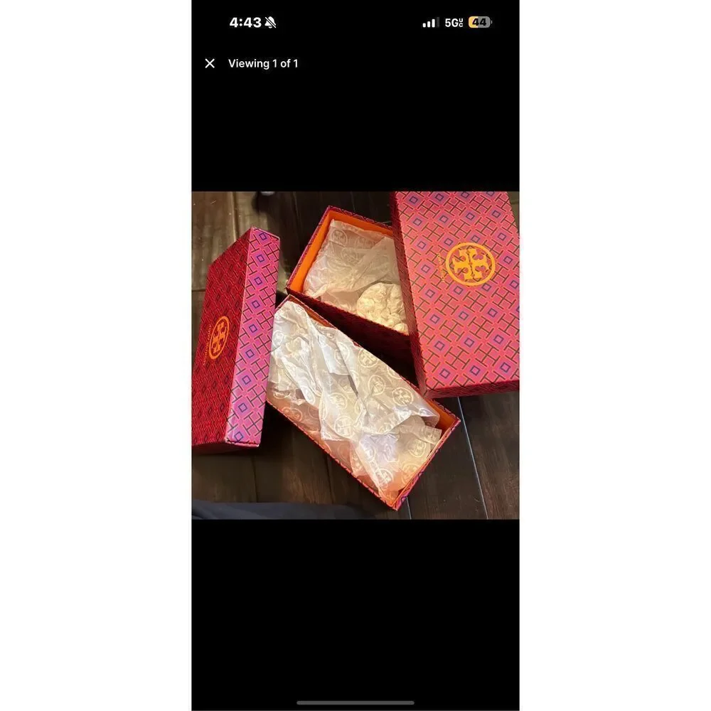 NEW IN BOX tory burch zoe ballet sheep leather‎ flats SIZE 5.5